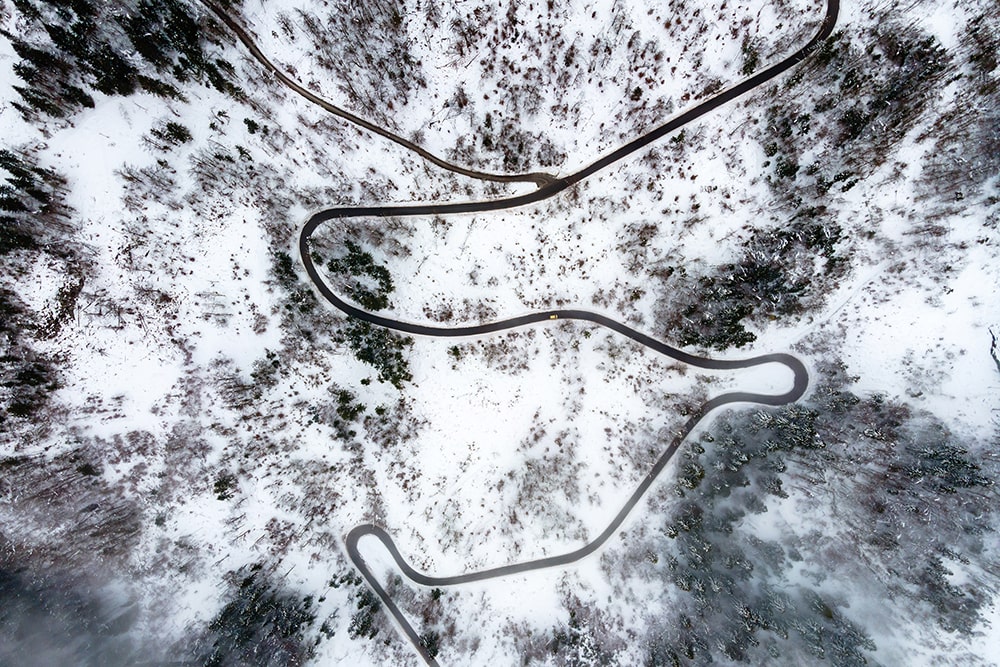 Slovenia Winter Aerial Roads